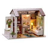  Miniatura Dollhouse Diy Kit Realista Mini 3d Casa Madeira 