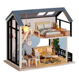  Miniatura Dollhouse Lindo Kit Realista Mini Casa De Madeira