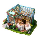  Miniatura Dollhouse Realista Mini 3d Casa De Chá No Jardim