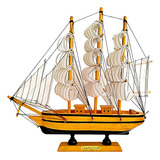 Miniatura Enfeite Decoração Barco Navio Veleiro Madeira 30cm