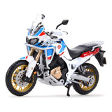 Miniatura Moto 1:18 Honda Africa Twin Adventur Burago Branco