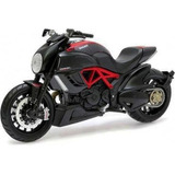 Miniatura Moto Ducati Diavel Carbon Coleção Maisto 1/18 Full Cor Preto Fosco E Vermelho