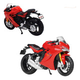 Miniatura Moto Ducati Super Sport Vermelho Maisto Moto 1.18