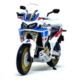 Miniatura Moto Honda Africa Twin Adventure 1:18 Burago Cor Branco
