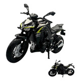 Miniatura Moto Kawasaki Z1000 1:18 Coleção Welly Cor Preto