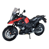 Miniatura Moto Suzuki V-strom Vermelha Escala 1:12