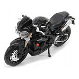 Miniatura Moto Triumph Speed Triple 2011 Preta Burago 1/18