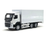 Miniatura Volvo Baú Transporte C/ Luz E Som 1:50 California Cor Branco