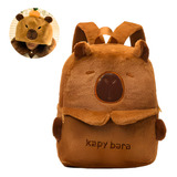 Mochila Bolsa De Capivara Pelúcia Fofa Gorro Removível