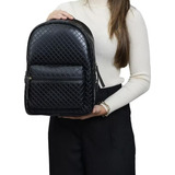 Mochila Bolsa Média Casual Reforçada Detalhe Matelasse Zíper
