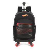 Mochila Carrinho Rodas Skate 360 Hot Wheels Luxcel Mc47782hw-vm Cor Preto