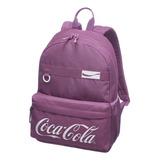 Mochila Coca-cola Vibes Notebook Costas Adulto Juvenil Roxa