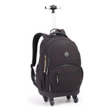 Mochila Com 4 Rodinhas Masculino 360o Shock Matelasse Preto
