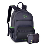 Mochila Costas 17,5 Loud Gamer Estojo Escolar Cor Preto