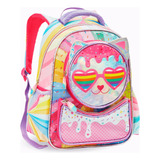 Mochila Costas Menina Escolar Infantil Gatinha Bolsa Grande
