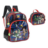 Mochila De Costas Toy Story Lancheira Preto Luxcel