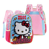 Mochila Escolar Hello Kitty Bolsa Feminina Costas Grande 16l