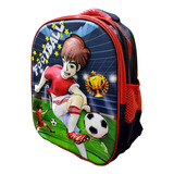 Mochila Escolar Infantil Média Football 3d Ns