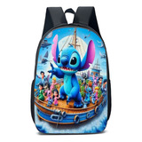 Mochila Escolar Infantil Stitch E Princesa Rapunzel