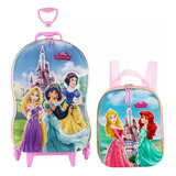 Mochila Escolar Lancheira Castelo Princesas Disney 3d Maxtoy
