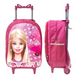 Mochila Escolar Rdm Escolar Rodinha Cor Rosa Design Barbie 25l