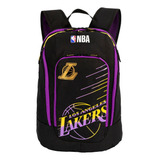 Mochila Escolar Sestini Nba Legend Lakers Grande Preto/roxo