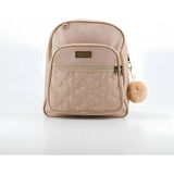 Mochila Feminina Pequena Bolsa Mulher De Costas Com Alça Cor Creme