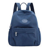 Mochila Feminina Pequena Impermeável Multiuso Tactel Promo Cor Azul-marinho