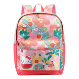 Mochila Hello Kitty Bolsa Rosa Mala Escolar Infantil Menina