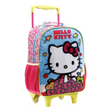 Mochila Hello Kitty Mala Com Rodas Bolsa Rodinhas Escolar 