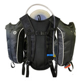 Mochila Hidratação Dupla Manta Térmica E Exclusivo Refil De 2,5 Litros Cor Preto Desenho Do Tecido Nylon