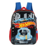 Mochila Hot Wheels Cor Preto Is41511hw Desenho Do Tecido Lisa Luxcel