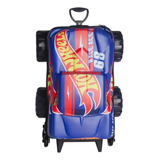 Mochila Rodinha Tripla Hotwheels Monster Trucks 3d Maxtoy Cor Azul