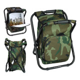 Mochila Semi Térmica Com Banco Dobrável Pesca Praia Camping