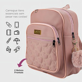 Mochilinha De Costas Pequena Bolsa Feminina Moderna Nova Cor Rosa
