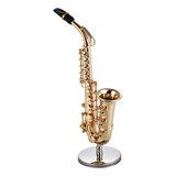 Modelo De Mini Saxofone Alto De Latão - Ornamento Musical De