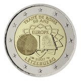 Moeda 2 Euro Comemorativa Luxemburgo 2007 Tratado De Roma Fc