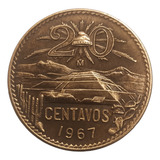 Moeda 20 Centavos De 1967 Origem México. Km#440