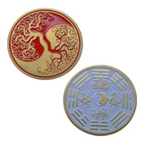 Moeda Árvore Da Vida Yin Yang Tai Chi Chuan Case Acrílico