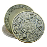 Moeda Asteca Maia Calendário México Comemorativa Bronze Case