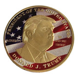 Moeda Comemorativa Presidente Americano Donald Trump Dourada