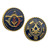 Moeda Maçonaria Maçom Freemason Fraternal Banhada Ouro 24k 