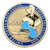 Moeda Medalha Us Navy Popai Marinha Americana Homenagem
