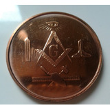 Moeda Medalha Usa A.d.p.v Onça Cobre Puro Maçonaria