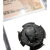 Moeda Roma Antiga Philip I Genuína Certificação Ngc