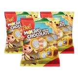 Moedas Sabor Chocolate Bel Contendo 3 Pacotes De 40g Cada
