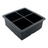 Molde Quadrado De Gelo De Silicone Dynasty Houseware Forma De Gelo Cor Preto