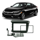 Moldura 2 Din Honda New Civic 2012 A 2016 Double Preto