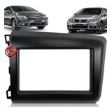 Moldura De Painel 2 Din Multimidia Dvd Mp5 Civic 2015 Preto