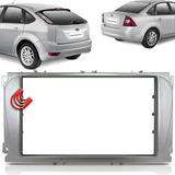 Moldura De Painel 2 Din Multimidia Dvd Mp5 Ford Focus 2009 2010 2011 2012 2013 Prata